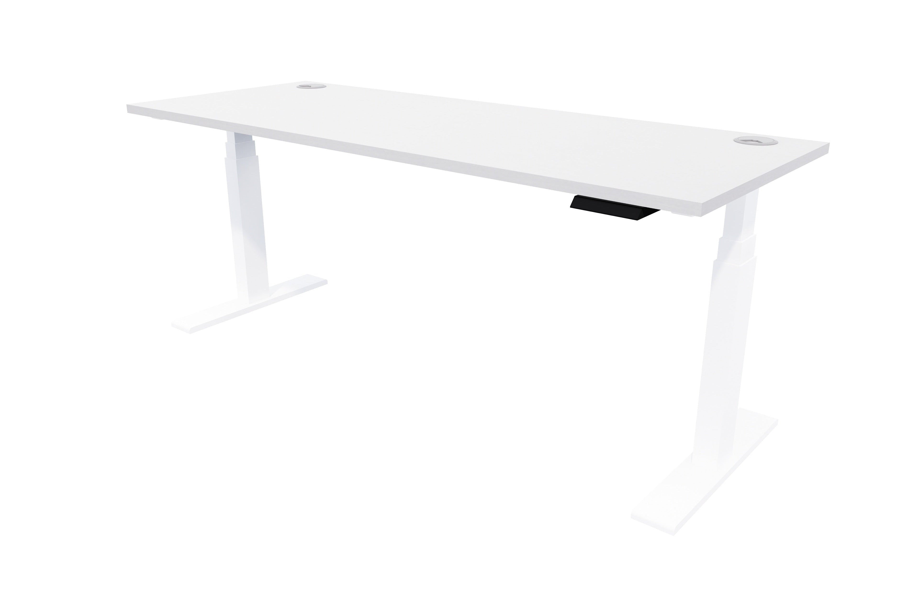 Rise Electric Adjustable Stand up Desk 1500x700 / White / Silver Strata