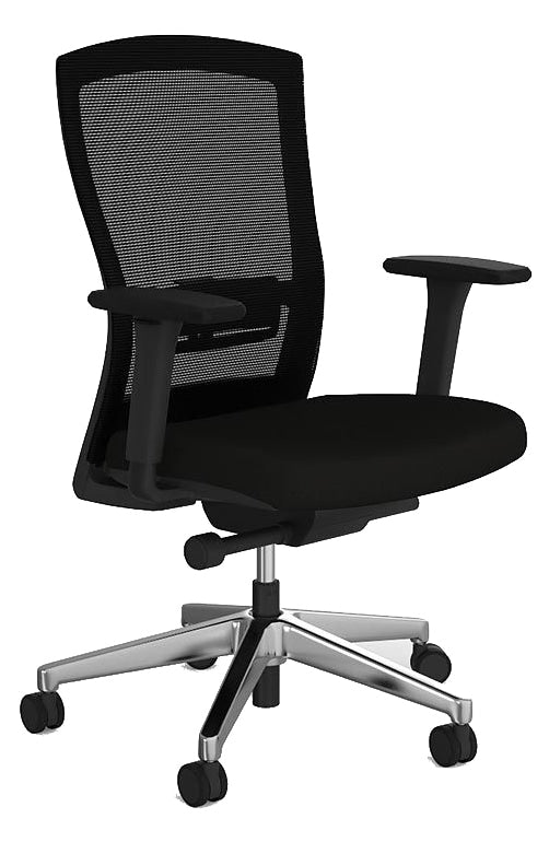 Solace Mesh Chair Polished Alloy / Adjustable Arms / Unassembled