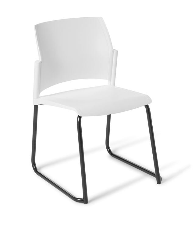 Spring Sled Chair White / Black