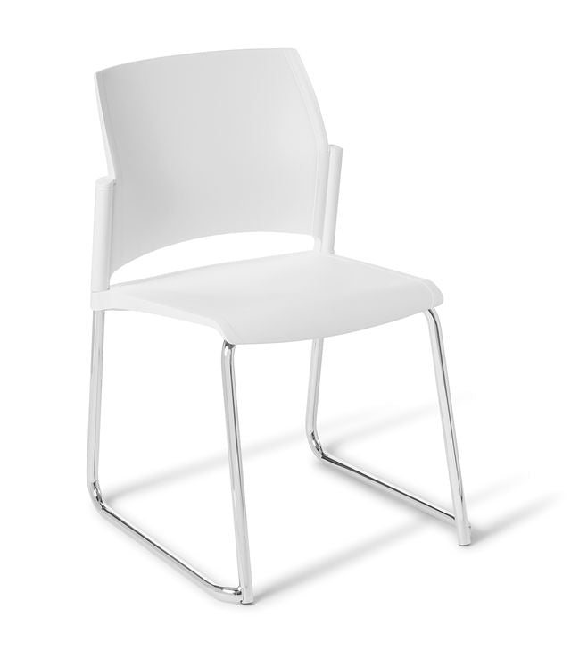 Spring Sled Chair White / Chrome