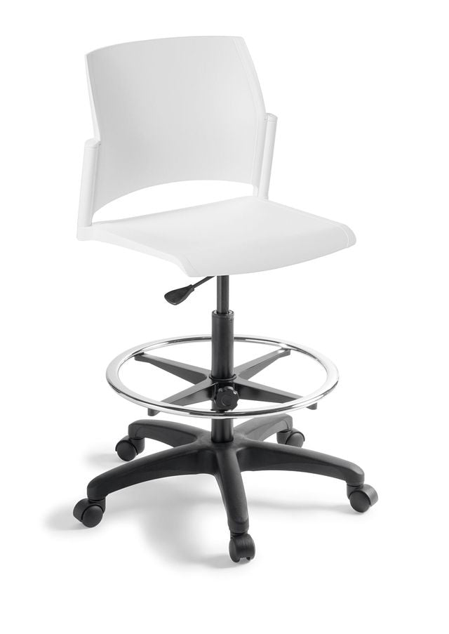 Spring Swivel HighLift Chair White