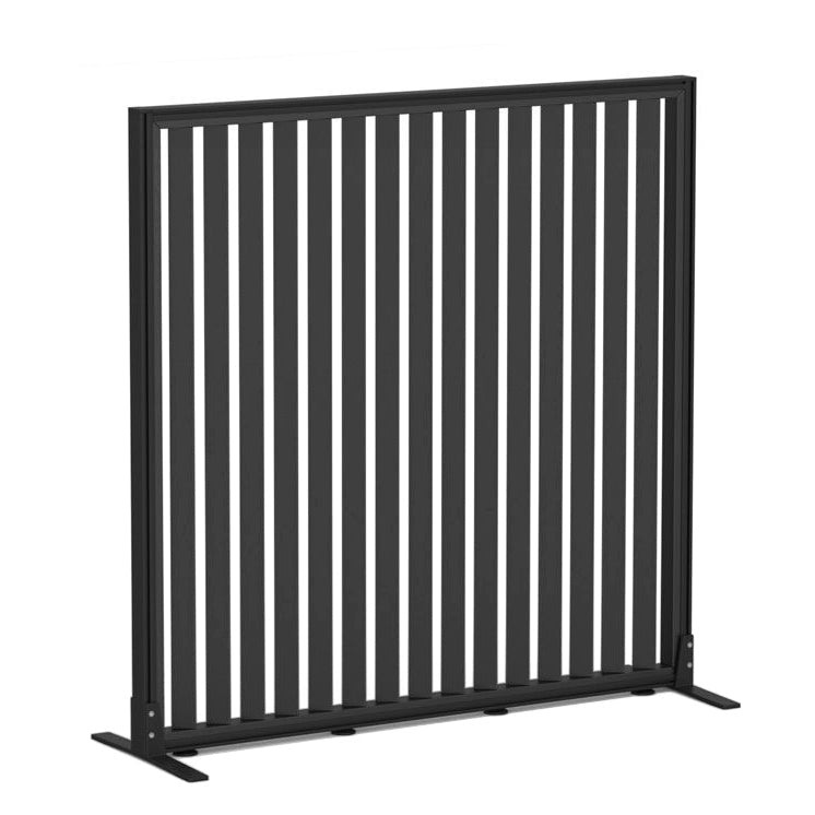 Studio Divide Floor Standing Screen 150 Degree Slat Angle 1200 x 1200 / Black / Black