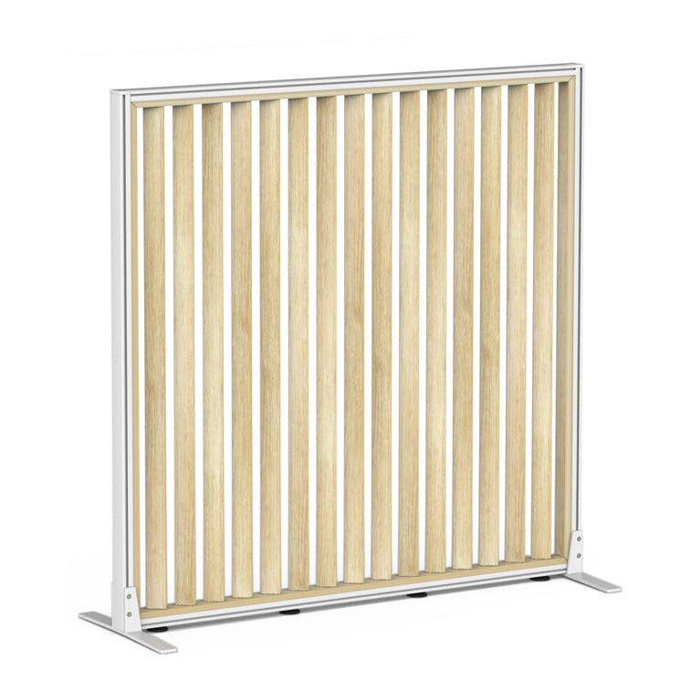 Studio Divide Floor Standing Screen 150 Degree Slat Angle 1200 x 1200 / White / Atlantic Oak