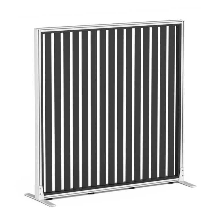 Studio Divide Floor Standing Screen 150 Degree Slat Angle 1200 x 1200 / White / Black