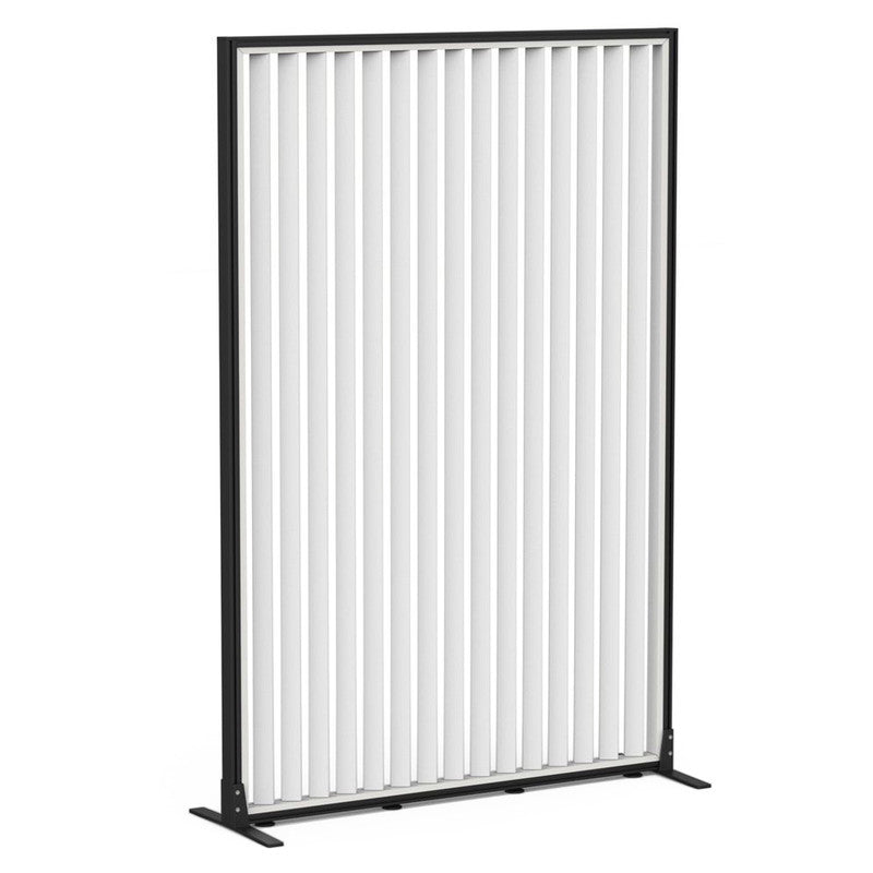 Studio Divide Floor Standing Screen 150 Degree Slat Angle 1200 x 1800 / Black / White