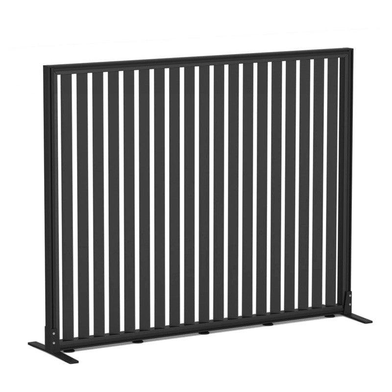 Studio Divide Floor Standing Screen 150 Degree Slat Angle 1500 x 1200 / Black / Black