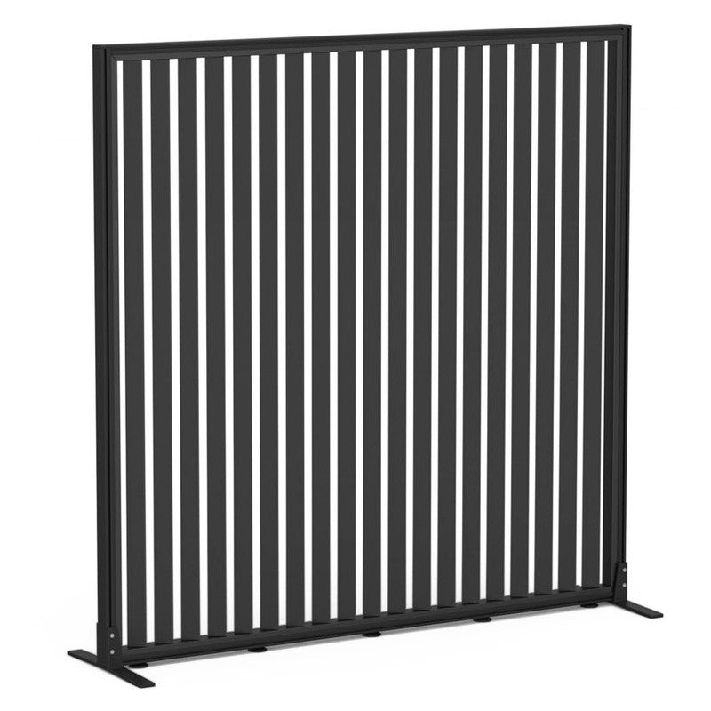 Studio Divide Floor Standing Screen 150 Degree Slat Angle 1500 x 1500 / Black / Black