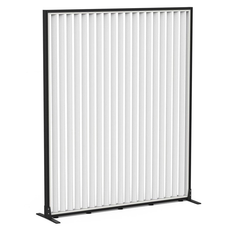 Studio Divide Floor Standing Screen 150 Degree Slat Angle 1500 x 1800 / Black / White