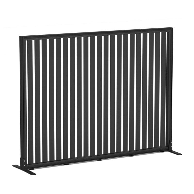 Studio Divide Floor Standing Screen 150 Degree Slat Angle 1600 x 1200 / Black / Black