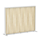 Studio Divide Floor Standing Screen 150 Degree Slat Angle 1600 x 1200 / White / Atlantic Oak