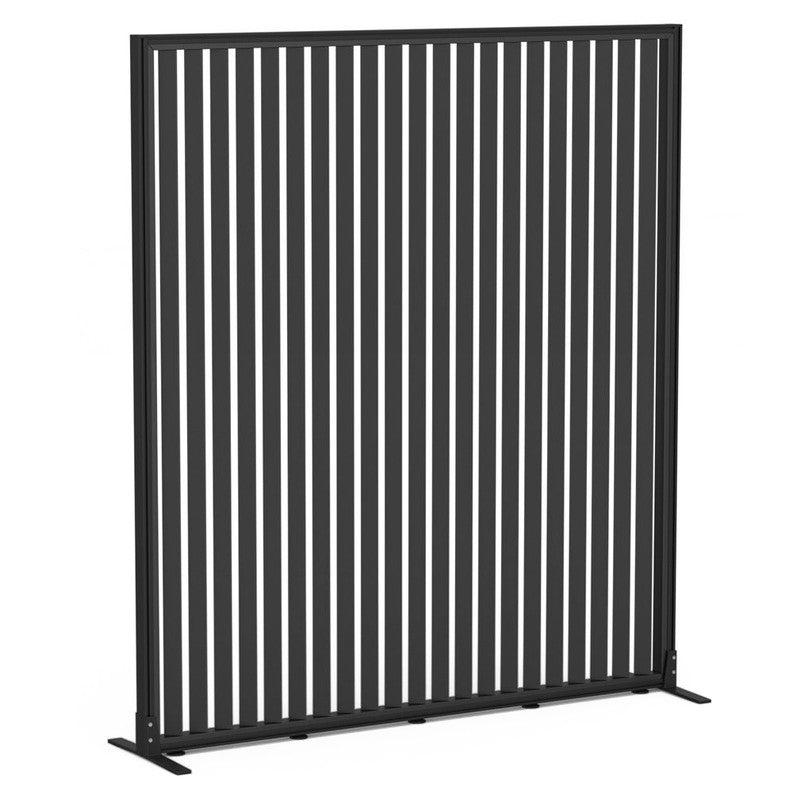 Studio Divide Floor Standing Screen 150 Degree Slat Angle 1600 x 1800 / Black / Black