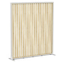 Studio Divide Floor Standing Screen 150 Degree Slat Angle 1600 x 1800 / White / Atlantic Oak