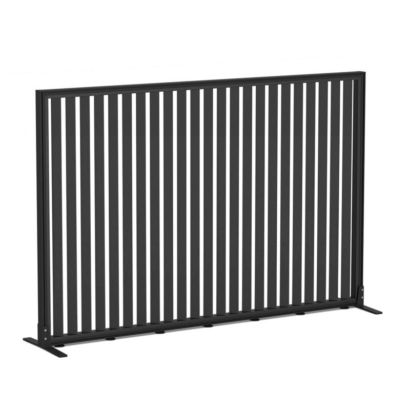 Studio Divide Floor Standing Screen 150 Degree Slat Angle 1800 x 1200 / Black / Black