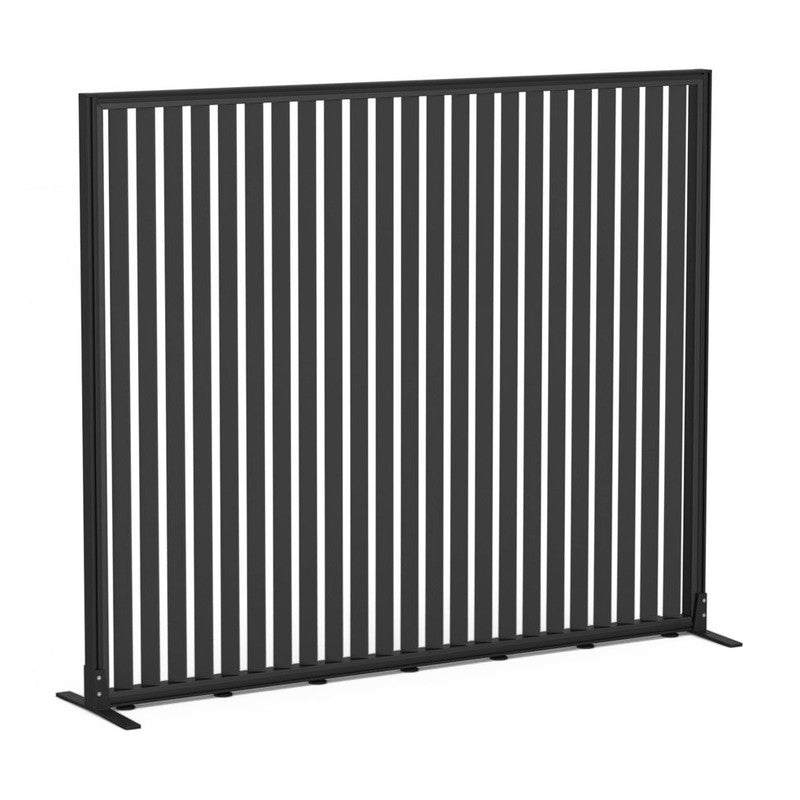 Studio Divide Floor Standing Screen 150 Degree Slat Angle 1800 x 1500 / Black / Black