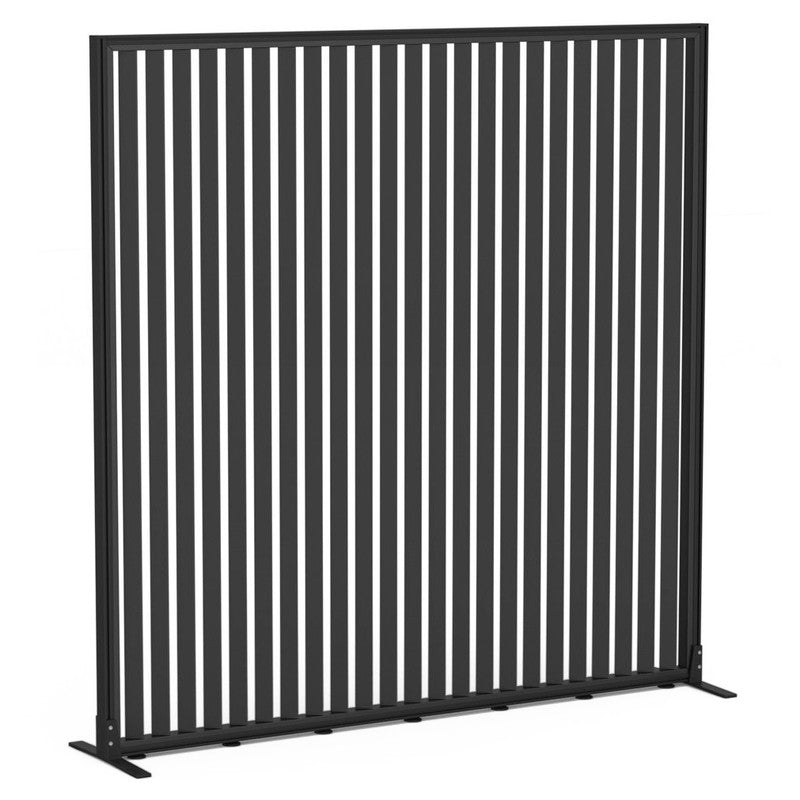 Studio Divide Floor Standing Screen 150 Degree Slat Angle 1800 x 1800 / Black / Black