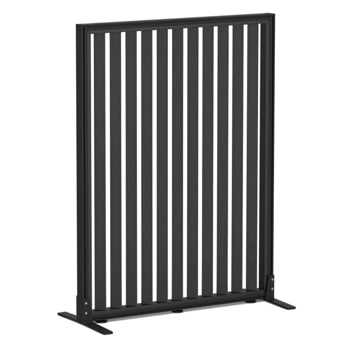 Studio Divide Floor Standing Screen 150 Degree Slat Angle 900 x 1200 / Black / Black