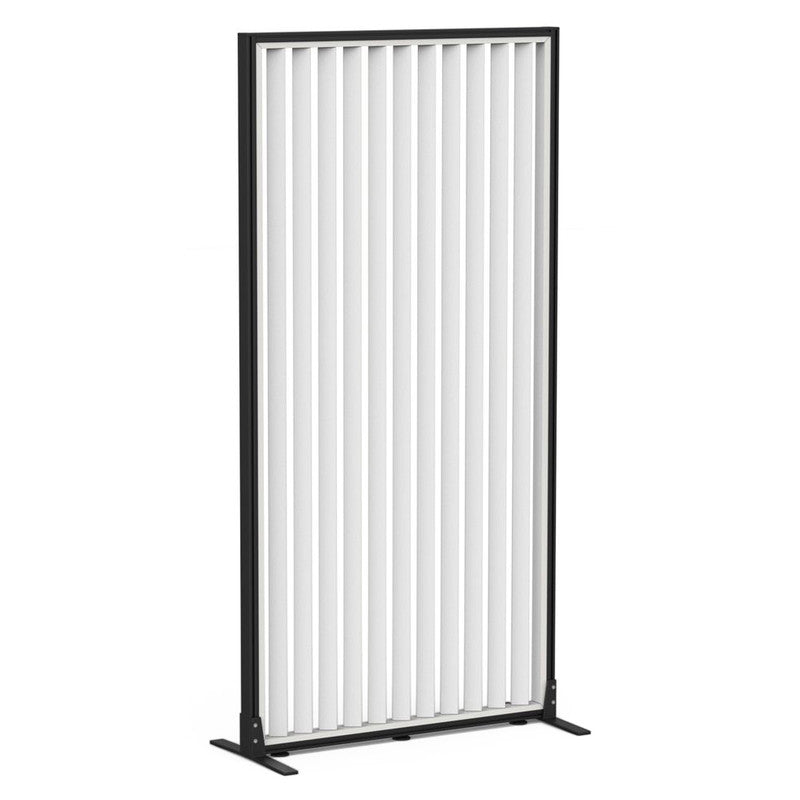 Studio Divide Floor Standing Screen 150 Degree Slat Angle 900 x 1800 / Black / White