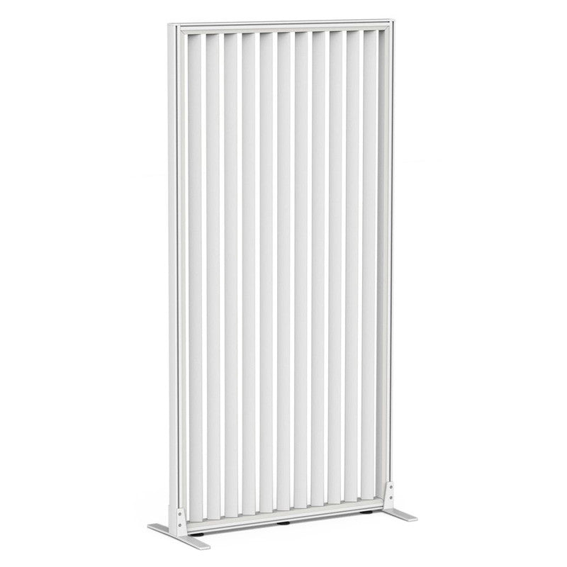 Studio Divide Floor Standing Screen 150 Degree Slat Angle 900 x 1800 / White / White