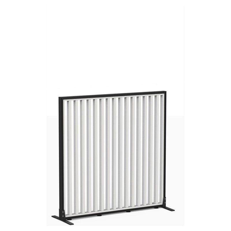 Studio Divide Floor Standing Screen 90 Degree Slat Angle 1200 x 1200 / Black / White