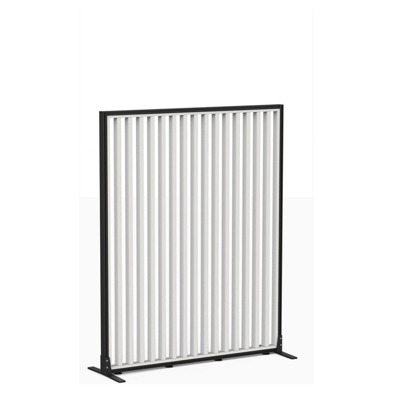 Studio Divide Floor Standing Screen 90 Degree Slat Angle 1200 x 1500 / Black / White