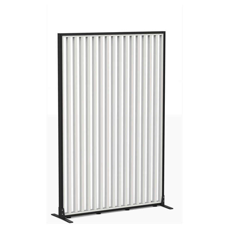 Studio Divide Floor Standing Screen 90 Degree Slat Angle 1200 x 1800 / Black / White