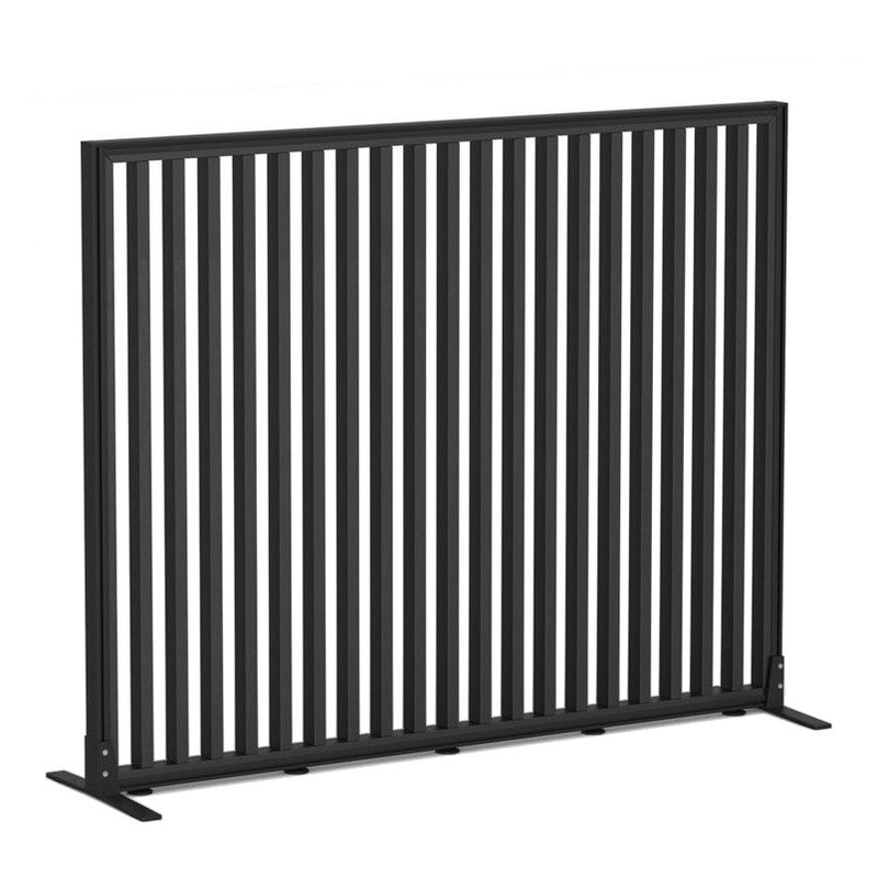 Studio Divide Floor Standing Screen 90 Degree Slat Angle 1500 x 1200 / Black / Black