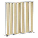 Studio Divide Floor Standing Screen 90 Degree Slat Angle 1500 x 1500 / White / Atlantic Oak