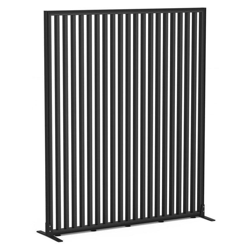 Studio Divide Floor Standing Screen 90 Degree Slat Angle 1500 x 1800 / Black / Black