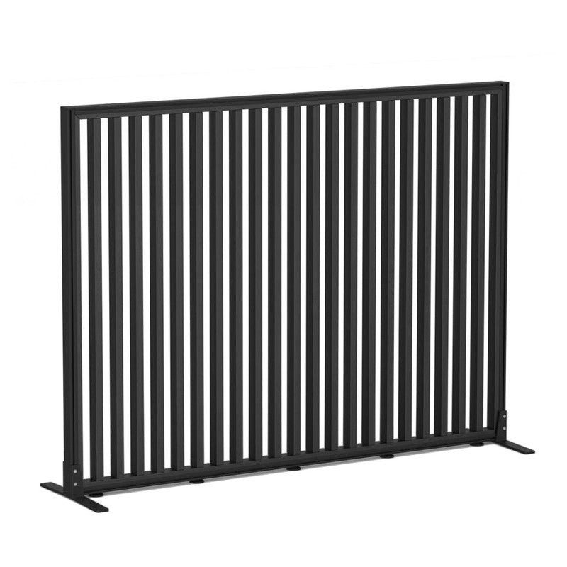 Studio Divide Floor Standing Screen 90 Degree Slat Angle 1600 x 1200 / Black / Black