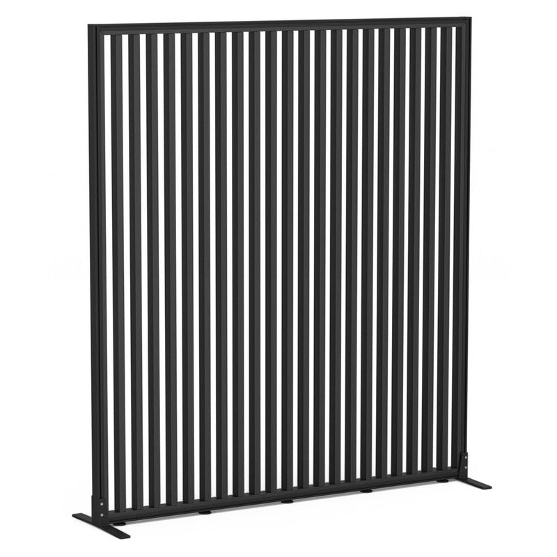 Studio Divide Floor Standing Screen 90 Degree Slat Angle 1600 x 1800 / Black / Black