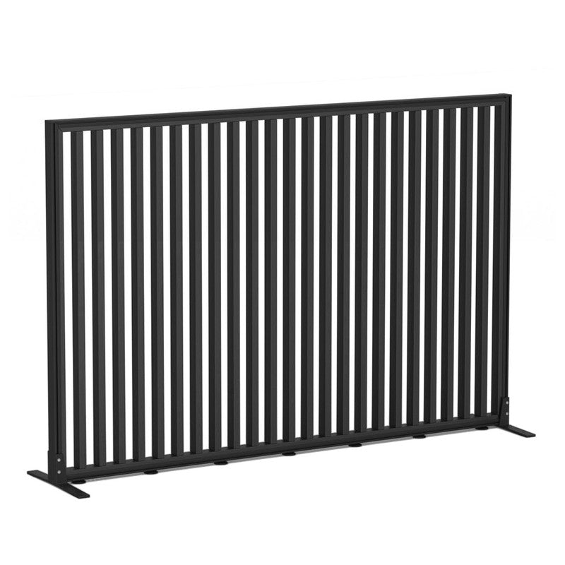 Studio Divide Floor Standing Screen 90 Degree Slat Angle 1800 x 1200 / Black / Black