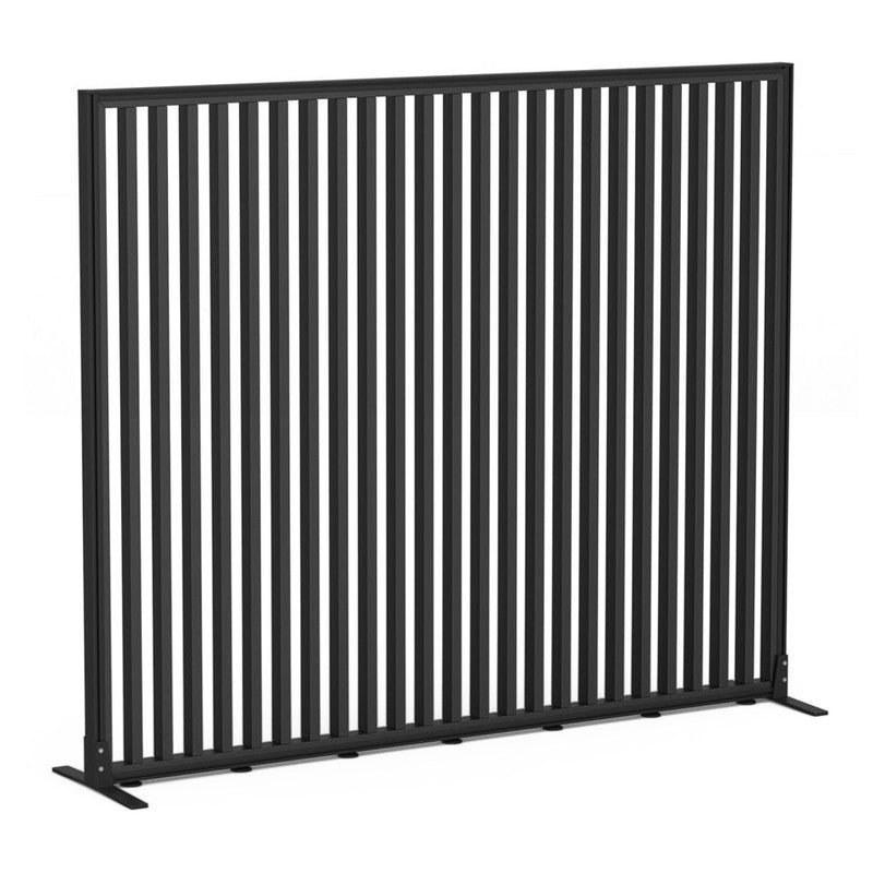 Studio Divide Floor Standing Screen 90 Degree Slat Angle 1800 x 1500 / Black / Black