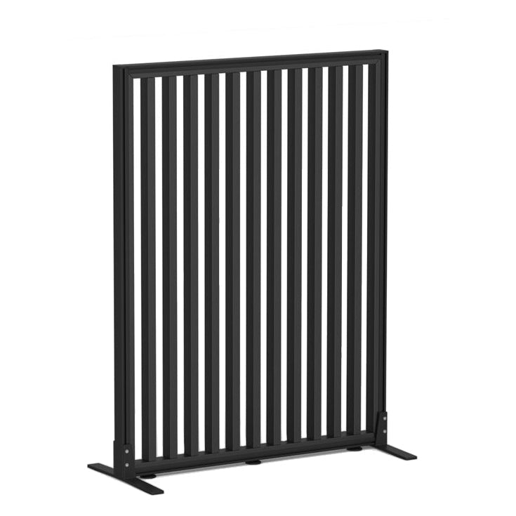 Studio Divide Floor Standing Screen 90 Degree Slat Angle 900 x 1200 / Black / Black