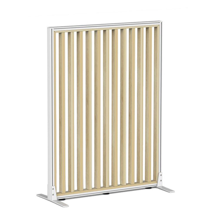 Studio Divide Floor Standing Screen 90 Degree Slat Angle 900 x 1200 / White / Atlantic Oak