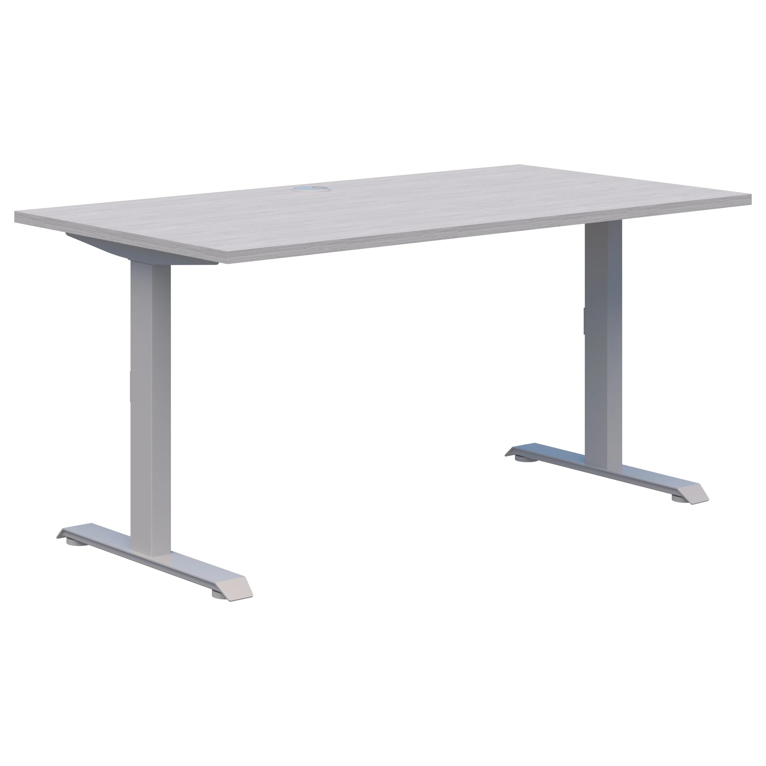 Summit II Single Fixed Height Desk / 1600 x 700 / Silver / Silver