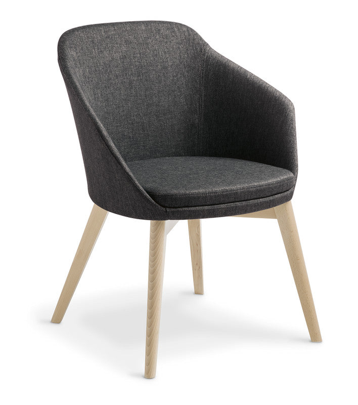 Talia Meeting Chair Anthracite / Keylargo / Natural Beech Timber