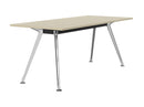 Team Boardroom Table 1800 x 800 / Nordic Maple / Polished Alloy