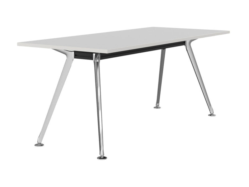 Team Boardroom Table 1800 x 800 / White / Polished Alloy