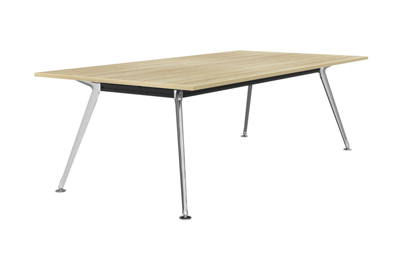 Team Boardroom Table 2400 x 1200 / Atlantic Oak / Polished Alloy
