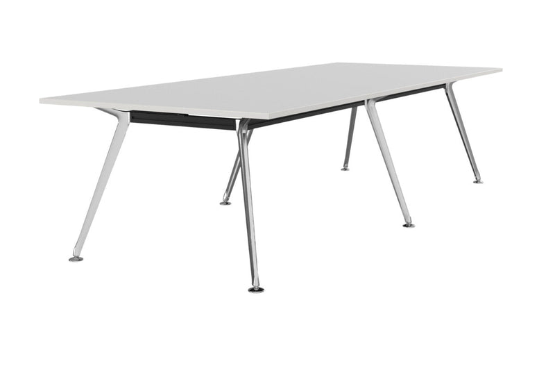Team Boardroom Table 3000 x 1200 / White / Polished Alloy
