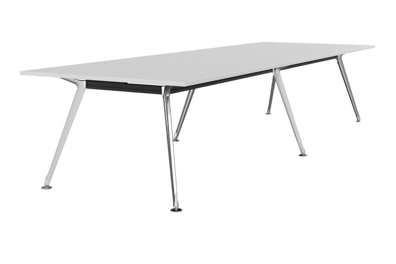 Team Boardroom Table 3600 x 1200 / White / Polished Alloy