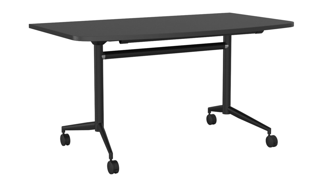 Team Flip Table D-Shape 1400 x 700 / Black / Black