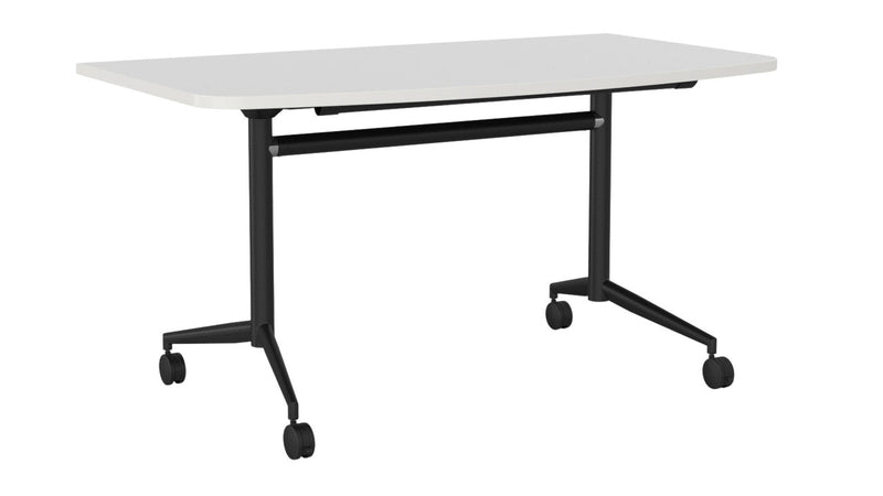 Team Flip Table D-Shape 1400 x 700 / White / Black