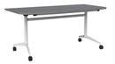 Team Flip Table D-Shape 1600 x 800 / Silver / White