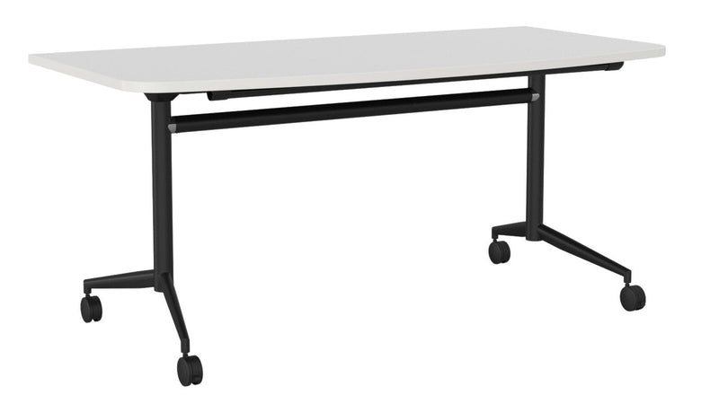 Team Flip Table D-Shape 1600 x 800 / White / Black