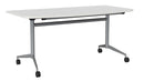Team Flip Table D-Shape 1600 x 800 / White / Silver