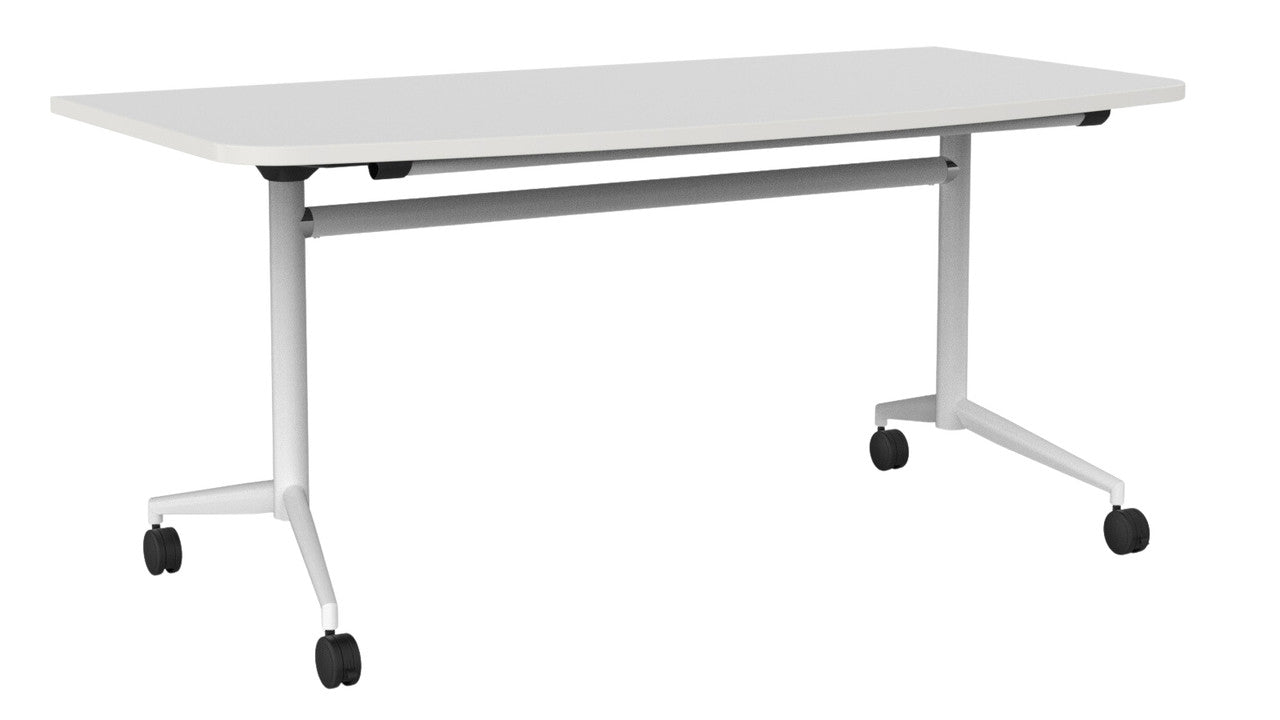 Team Flip Table D-Shape 1600 x 800 / White / White