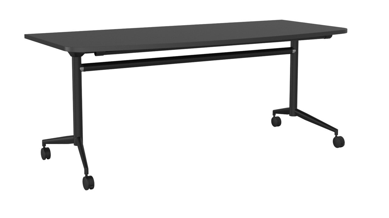 Team Flip Table D-Shape 1800 x 900 / Black / Black
