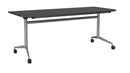 Team Flip Table D-Shape 1800 x 900 / Black / Silver