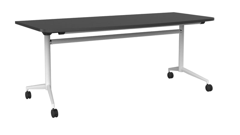 Team Flip Table D-Shape 1800 x 900 / Black / White